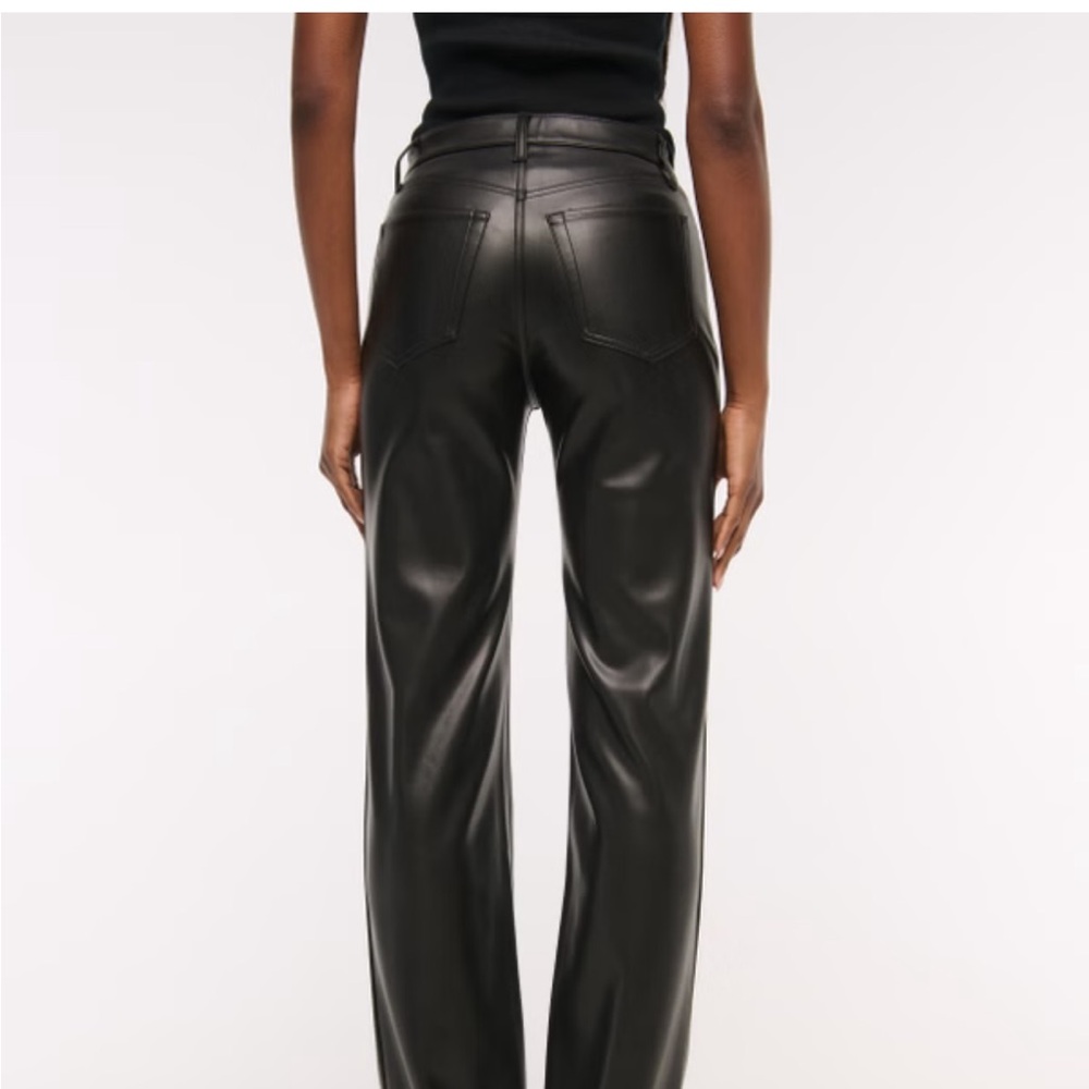 Abercrombie & Fitch Women's Vegan Leather Jeans - Picture 3 of 6